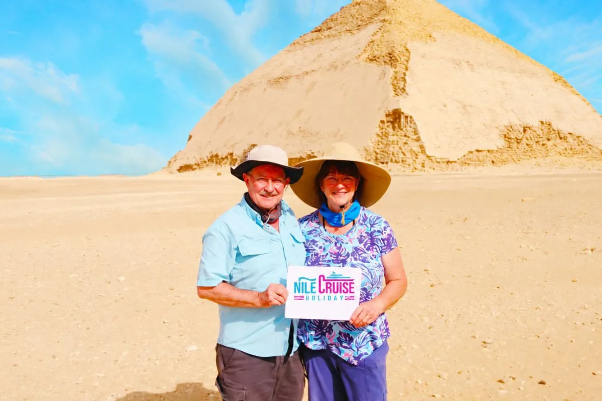 Nile cruise holiday Customers at the Bent Pyramids - Nile Cruise Holiday.webp